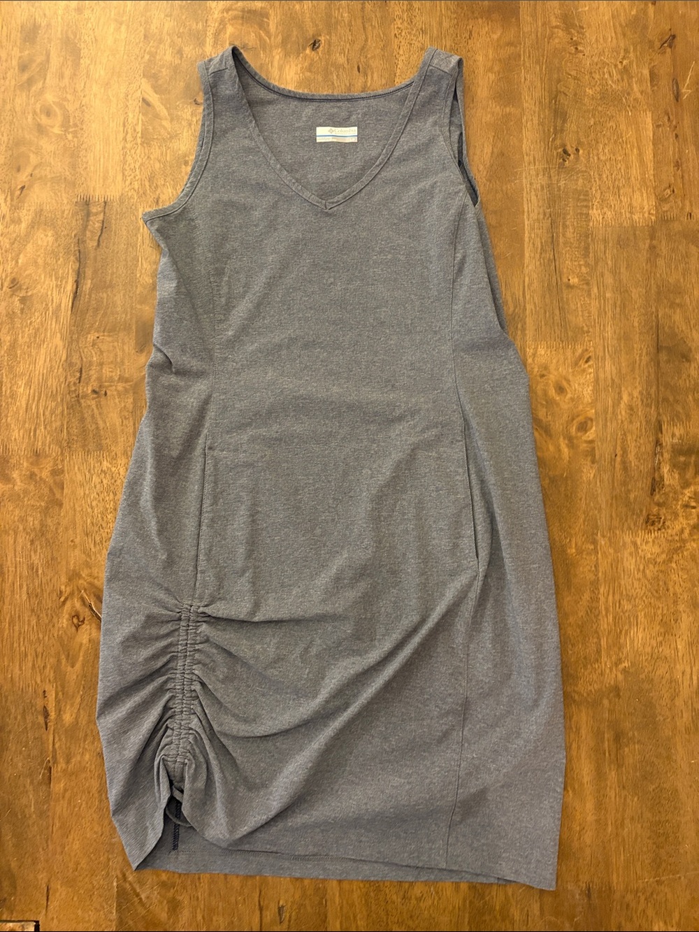 Columbia Everyday V-Neck Sleeveless Ruched Hem Dress - Gray